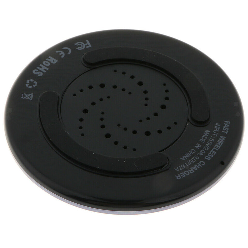 Qi Wireless 10W Charger Pad Polyhedral Angle Vacuum Plating Fast Charging Black