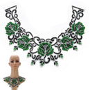 Embroidered floral lace neckline neck collar trim clothes sewing applique deco#