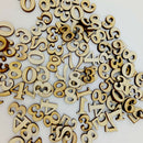 200 Mixed Shapes Number Letters Blank Wooden Embellishments for Scrapbooking