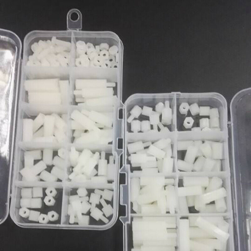 150pcs White Nylon M2 M2.5 M3 M4 M5 Hex Screw Bolt Nut Standoff Spacer Kits ZGK