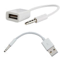 3.5mm To USB 2.0 M/M Cable +3.5mm Audio Jack To USB 2.0 Female Adapter Cable