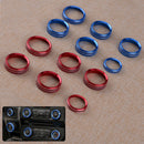 Air Conditioner & Audio Switch Decor Ring Cover Trim Red fit for Ford F150 16-18