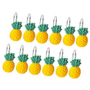 Set Of 12 Fruits Shape Yellow Shower Curtain Hooks  For Home Decor Bathroom