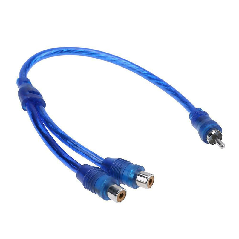 1pc 30cm 2 RCA Female to 1 RCA Male Splitter Cable for Car Audio System