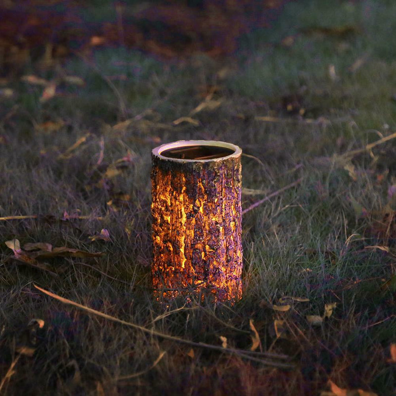 Solar LED Simulation Wood Pile Lawn Light Waterproof Garden Yard Landscape Lamp