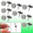 8 Pcs 14mm Dia Stainless Steel Decorative Mirror Screw Cap Nails