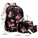 Girls Flower School Backpack Kids School Bag Set Chinese Style Pen Pencil B