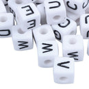 100x Mixed Cubic Acrylic Letter/ Alphabet Beads 10x10mm W2M3