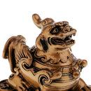 2Pcs/Pack Piyao Statue Fengshui Golden Chi Lin Statue Charm Fengshui for