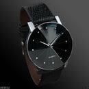 Classic Luxury Men's Leather Strap Crystal Dial Casual Analog Quartz Wrist Watch