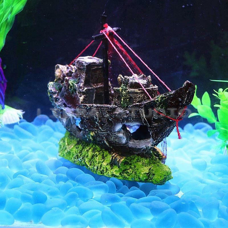 Aquarium Ornament Wreck Boat Sunk Ship Shipwreck Fish Tank Cave Decor