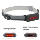 USB Rechargeable Wide Angle LED Headlamps Broadbeam For Adults Outdoor Running