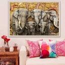 5D DIY Full Drill Diamond Painting Elephants Cross Stitch Embroidery Mosaic