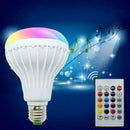 LED Wireless Bluetooth Bulb Light Speaker 12W RGB Smart Remote C8C1 Music L D9D1