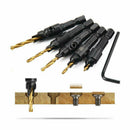 5 Pcs Countersink Drill Bit Set 1/4'' Hex Shank HSS Woodworking PilotScrew Holes