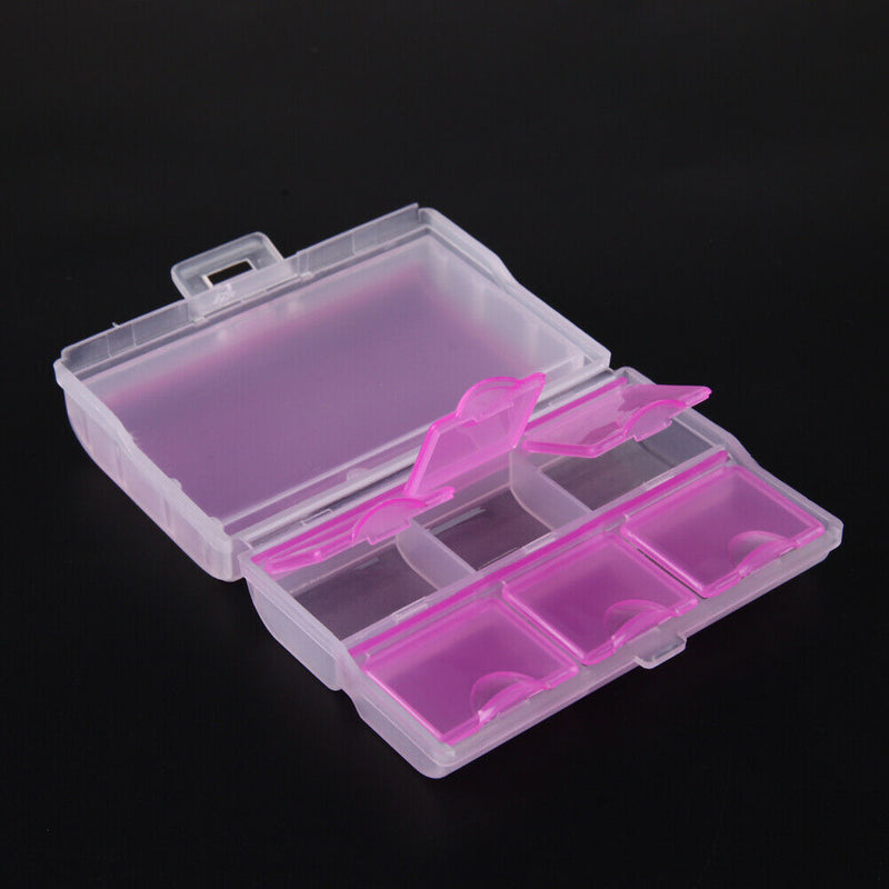 Travel Tablet Pill Medicine Dual Layer 6 Compartments Dispenser Box(Pink)