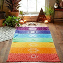 Hot Rainbow Beach Mat Mandala Blanket Wall Hanging Tapestry Stripe Yoga Tow S1S3
