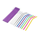 Bent Drinking Straws Multicolor 6pcs Silicone 2pcs