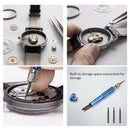 Watch Repairing Tool Kit Watch Band Holder Tweezer Hammer with Carrying Case
