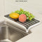 Home Kitchen Double Layers Drain Rack With Tray Sink Caddy Tableware Countertop