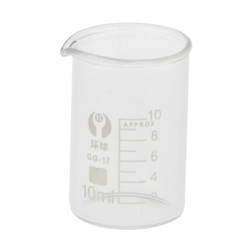 10ml Laboratory Borosilicate Glass Beaker Measuring Cup Lab Glassware