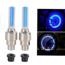 Blue 2 LED Lamp Flash Tyre Wheel Valve Cap Light For Car Bicycle Motorcycle LJ