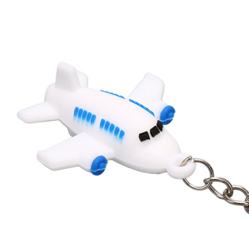 4Pcs/lot Silicone Airplane Keychains Pendant Keyring Friendship Jewelry Gift New