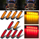 20Pcs Amber 6 LED Side Marker Indicator Light Lamp Trailer Vehicle 24V Red