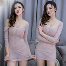 Sexy Long Sleeve Clubwear Vestido Transparent Dress Babydoll Dress Linge OZ