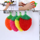 Stawberry acrylic fiber dish wash cloth clean towel for kitchen random weavingJR