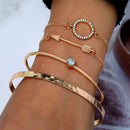 4Pcs/set Textured Bracelet Delicate Women Fashion Bracelet