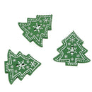 25pcs Christmas tree Shape Decor Embellishment Wooden Buttons With Two HolesF8N3