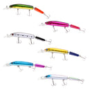 6Pcs 2 Jointed Sections Fishing Lures Kit Baits Minnow Popper Lure with Treble