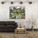 Painting By Numbers Kit DIY Garden House Canvas Oil Art Picture Home Decor