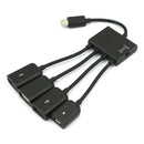 4 Port Micro USB Power Charging OTG Hub Cable Adapter For Android Phone Tablet