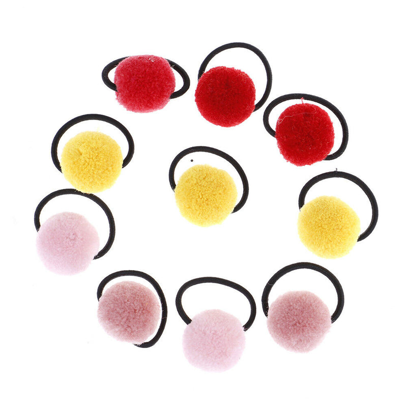 10pcs baby hair accessories cute hairball baby girls head wear rubber bands  J&M