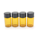 4Pcs 2ml Amber Glass Essential Oil Bottle Orifice Reducer Plastic Cap 16x33mm