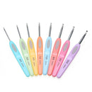 8Pcs Colorful Handle Aluminum Crochet Hooks Knitting Needles Set 2.5mm-6mm