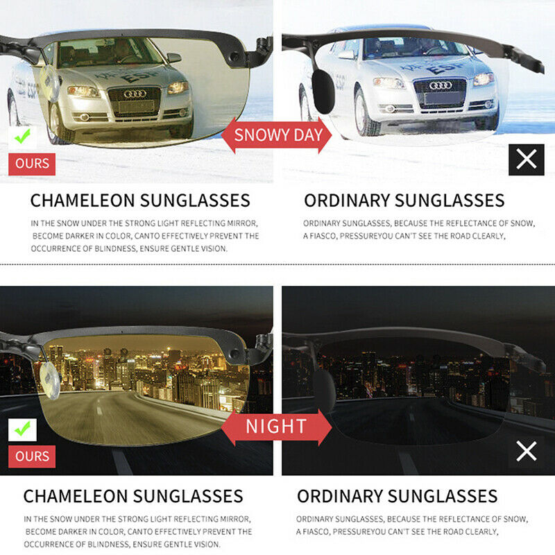 Polarized Sunglasses HD Driving Pilot Glasses Oversize Night Vision Eyewear`3C
