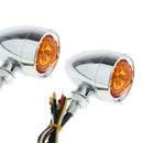 2x Motorcycle Amber Turn Signals Indicator Lights Lamp Bullet-Shaped 12V