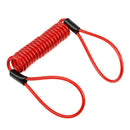 Coiled Lanyard Wire Spring Cord Luggage Lock Safety Cable Loops Red 1.2m