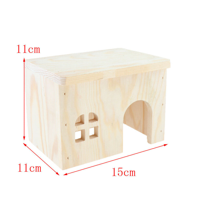 Hamster Hideout House, Gerbil Villa Wooden Living Hut Cabin Play Toys
