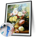 Painting By Numbers Kit DIY Pot Flower Hand Painted Canvas Oil Art Picture