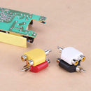 4pcs RCA 7mm Y Splitter AV Audio Video Plug Converters 1Male to 2Female Adapter