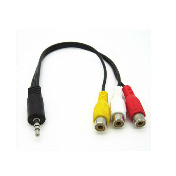 3.5mm Mini AV Male to 3RCA Female M/F Audio Video Cable Stereo Jack Adapter Cord