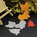 2Pcs Christmas Tree Cat Cutting Dies Stencil DIY Scrapbooking Album Craft Card