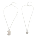 2 Pcs Family Love Father Daughter Little Heart Joint Pendant Necklace Set B