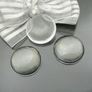 50pcs/lot 12mm Round Flat Back Clear Glass Cabochon High Quality B5Y7