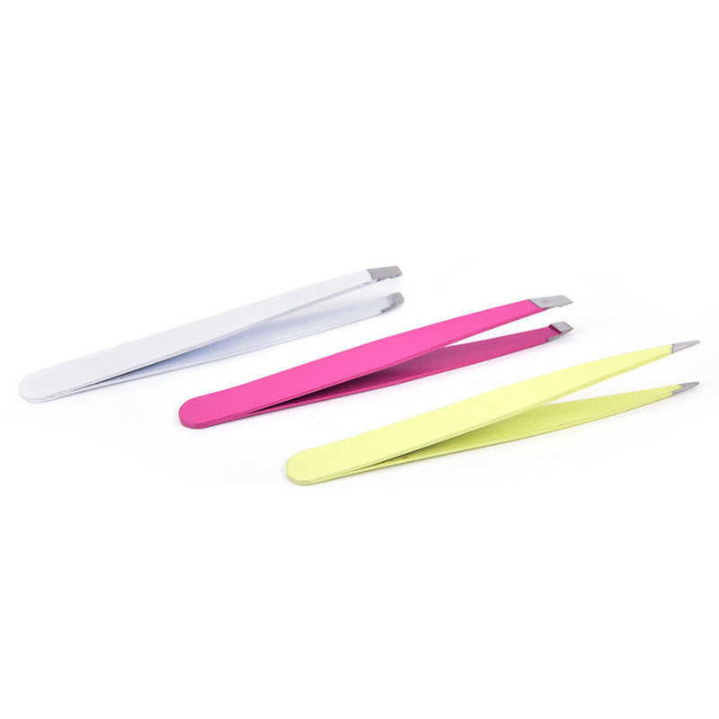 3pcs Professional Eyebrow Tweezers Hair Beauty Hair Removal Face Kit Pouch FT
