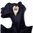 Women Fashion Alloy Leaf Dangle Earrings drill Earrings Statement For Women